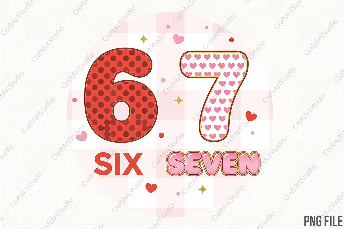 Six Seven Valentine PNG, an Illustration by CraftArtStudio (Photo 1 of 4)