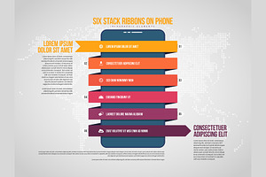 Ribbons on Phone Infographic, a Templates & Theme by h.utomo