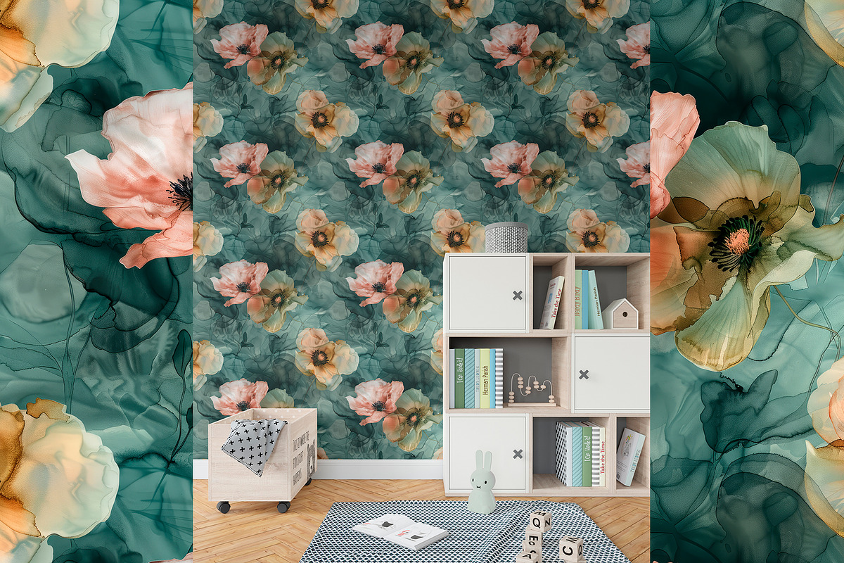 Watercolor flowers seamless patterns, a Pattern Graphic by OliaMuseDesign (Photo 5 of 7)