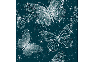 Butterflies from dots snowy, an Animal Illustration by Nenahliadava Design