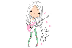Girl playing guitar.