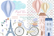 Watercolor Paris Seamless Patterns, a Pattern Graphic by Oksana Dovhopol Art (Thumbnail 6 of 13)