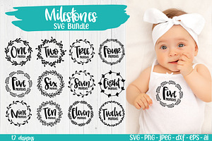 Baby Milestone Bundle, Baby Clipart