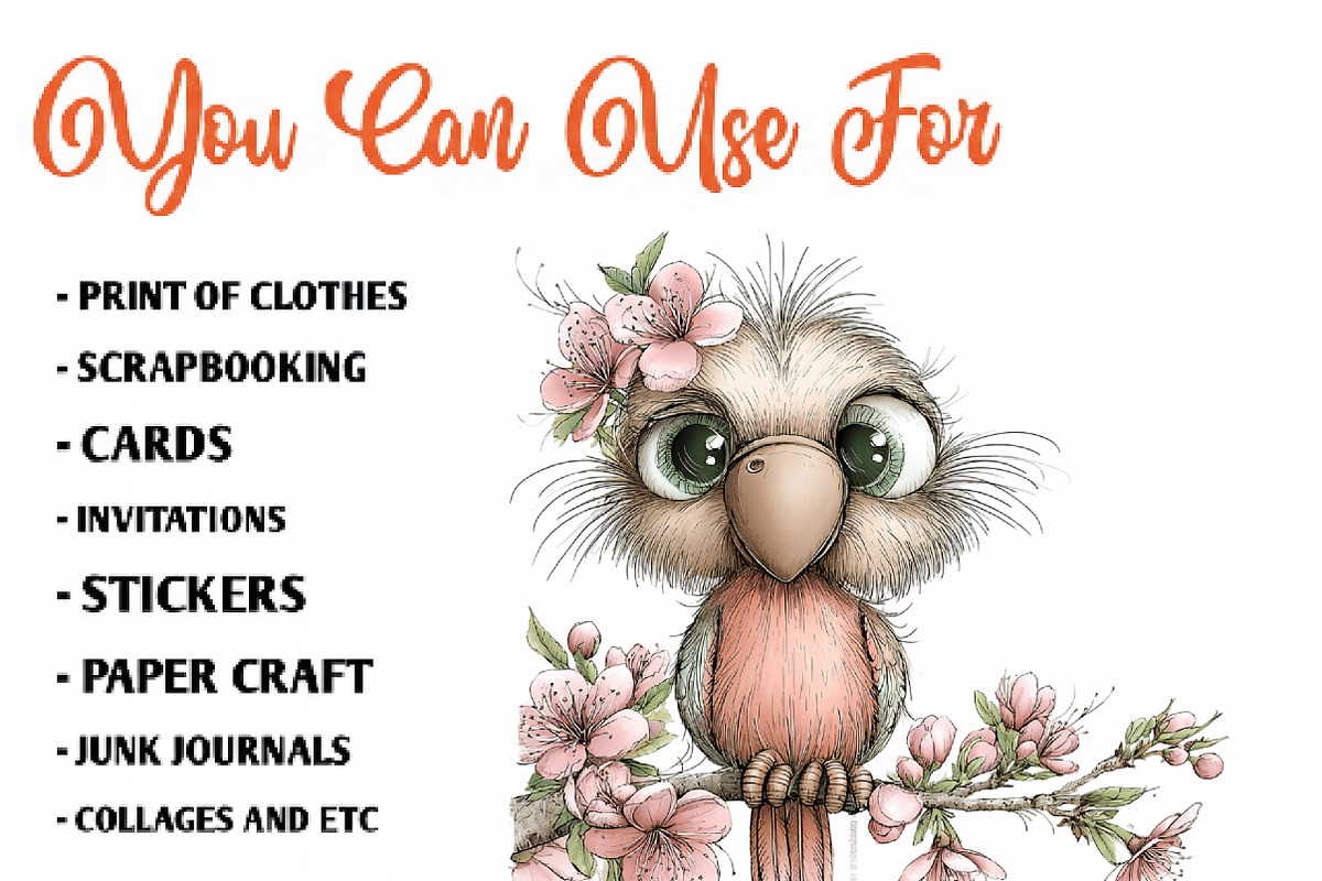 Whimsical Spring Macaws Clipart, an Illustration by CreationArt (Photo 3 of 7)