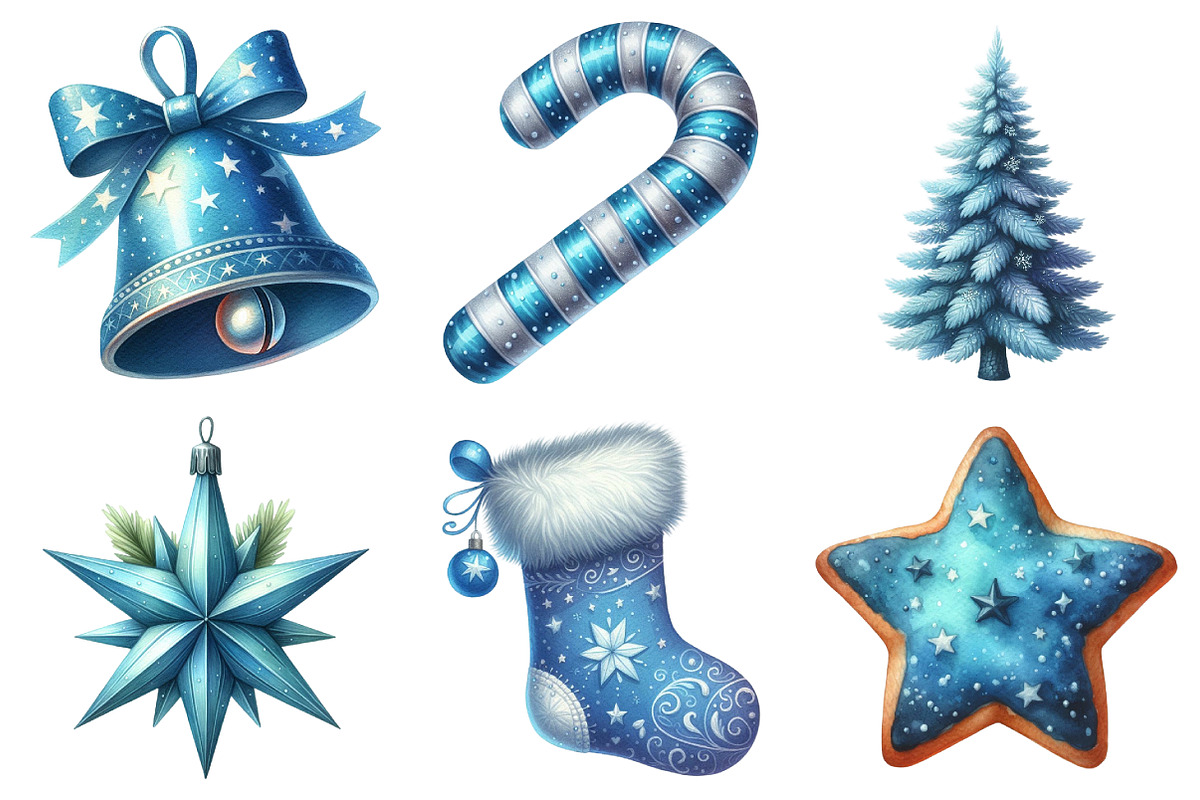 Christmas Blue Clipart PNG, an Illustration by Daily.Designs (Photo 2 of 5)