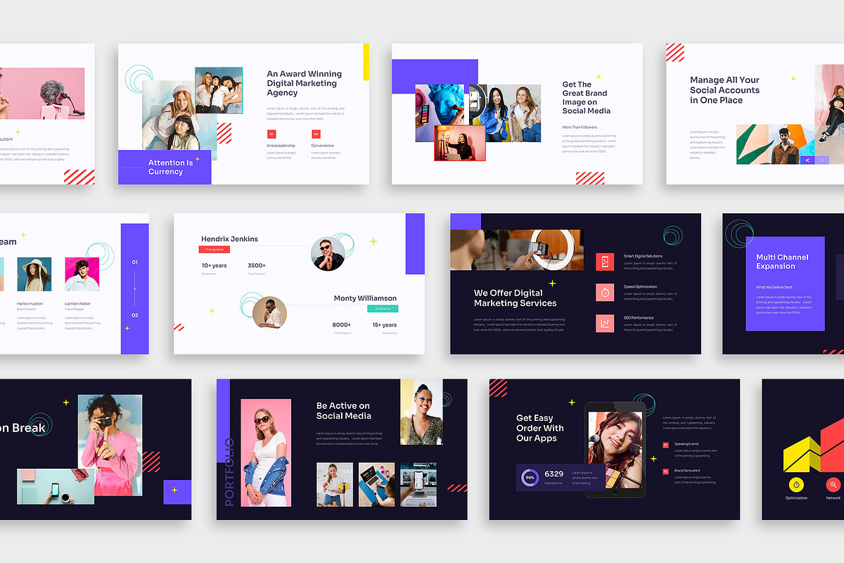 Influencer Google Slides Template, a Social Media Template by New Coral Design (Photo 3 of 6)