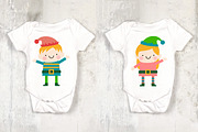 Santa & Elf Flat Clipart, Christmas, a Decorative Illustration by Noey smiley (Thumbnail 6 of 6)