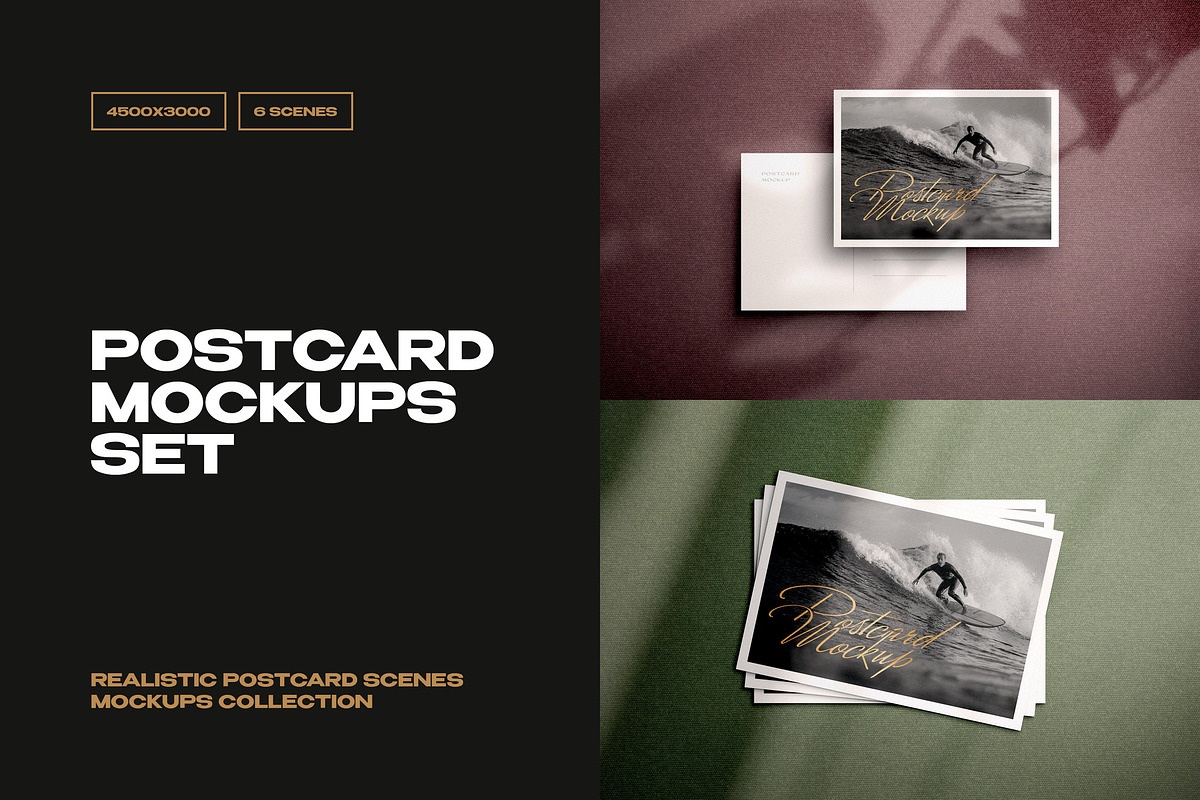Realistic Postcard Mockup Scenes, a Pens & Pencil Mockup by Design Squad (Photo 1 of 8)
