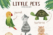 Little Pets Watercolor Clipart Set, an Animal Illustration by LeMagiqueBoutique (Thumbnail 2 of 4)