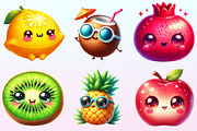 Cute Fruit Clipart,Kawaii Fruits PNG, a Graphic by CitraGraphics (Thumbnail 3 of 4)