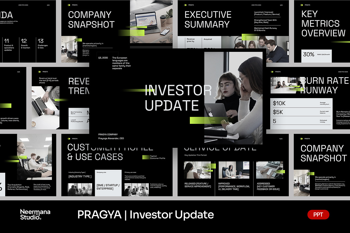PRAGYA | Investor Update Deck PPT, a Presentation Template by Neermana (Photo 1 of 4)