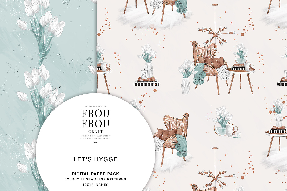 Hygge Interior Home Paper Pack, a Pattern Graphic by Frou Fou Craft (Photo 3 of 7)