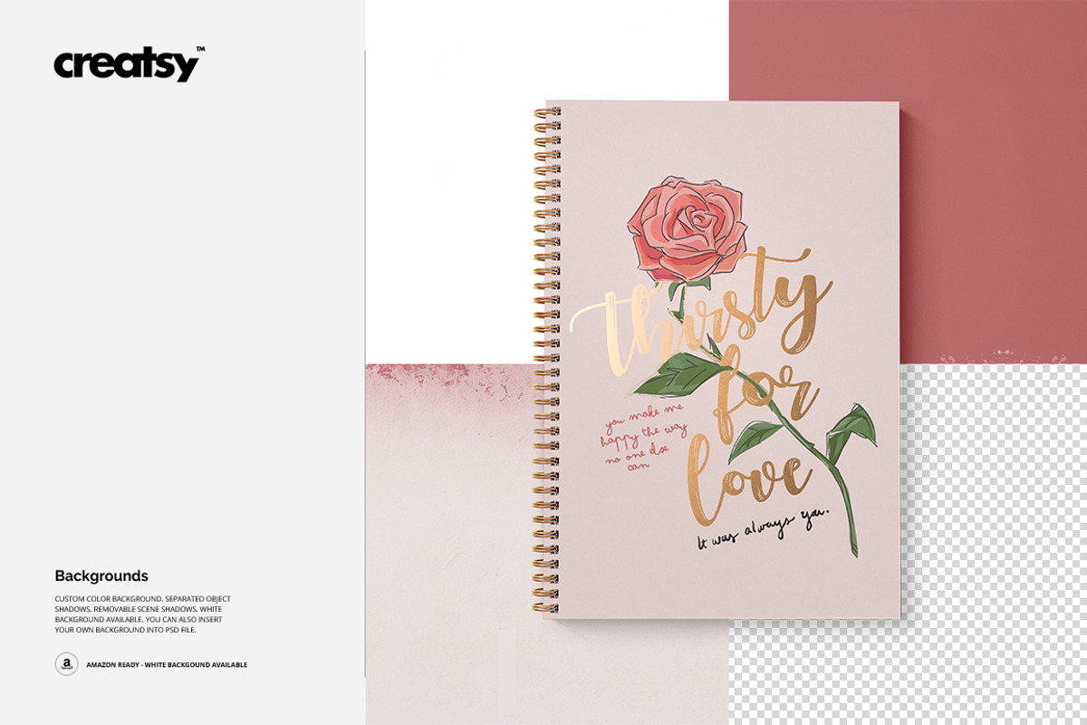 A4 Notebook Mockup Set (square holes, a Stationery Template by creatsy5 (Photo 13 of 14)
