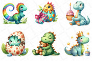 Dinosaurs Watercolor Clipart, an Illustration by DreamPrint404 (Thumbnail 2 of 4)