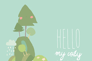 Spring Landscape With Village, Trees, a Seasonal Illustration by Maria Starus