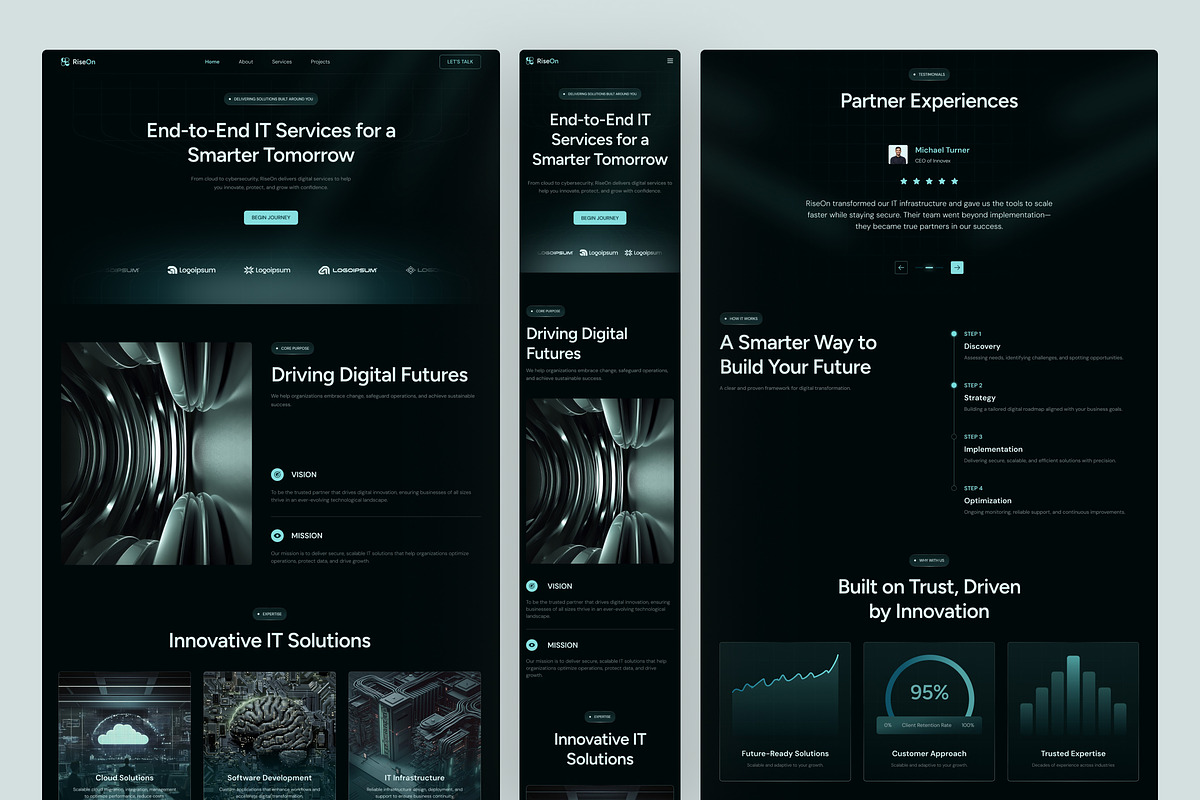 RiseOn - IT Solution Landing Page, a Websites & App Template by peterdraw (Photo 2 of 3)