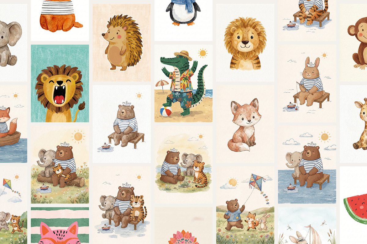 Kids Art Prints 100 Bundle, a Background Graphic by Tomasz Ganclerz (Photo 7 of 8)