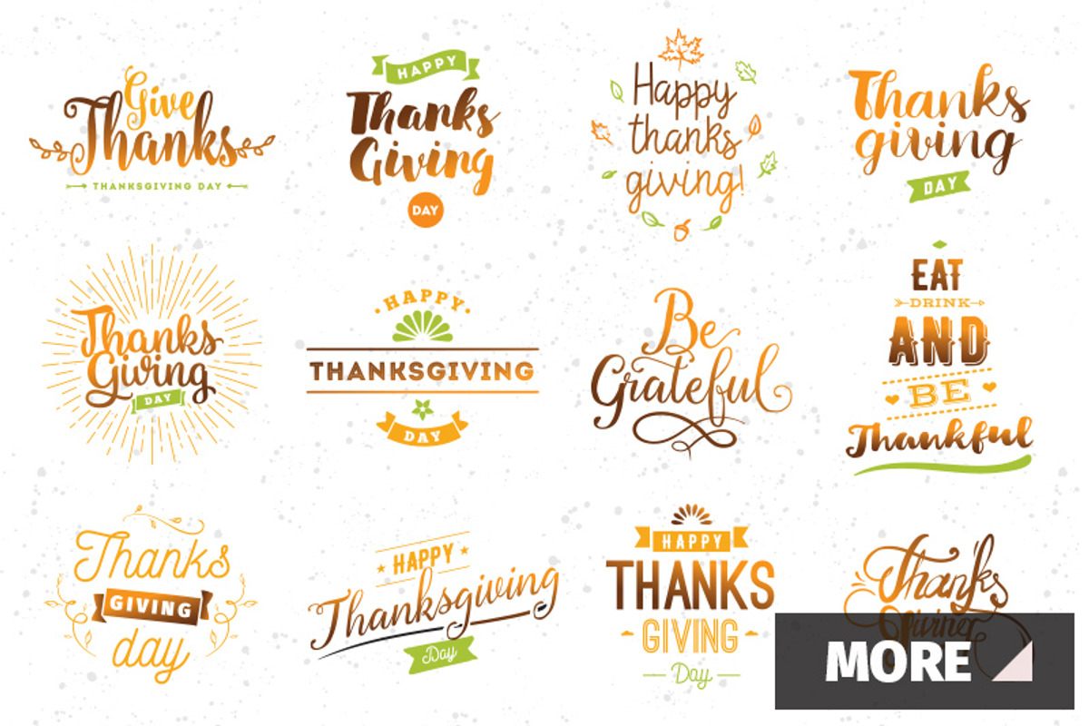 Thanksgiving day typography, a Seasonal Illustration by pa3x