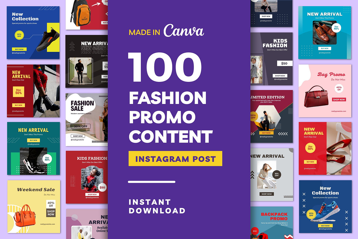 Fashion Sale Content Instagram Posts, a Social Media Template by emcrea (Photo 1 of 9)