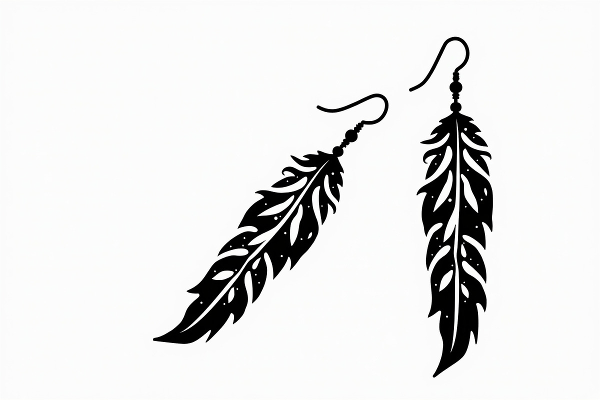 Leaf Earring Silhouette Bundle, an Object Graphic by balal (Photo 5 of 15)