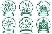 Christmas Snow Globes Hand Drawn Pac, an Illustration by Daily.Designs (Thumbnail 7 of 7)
