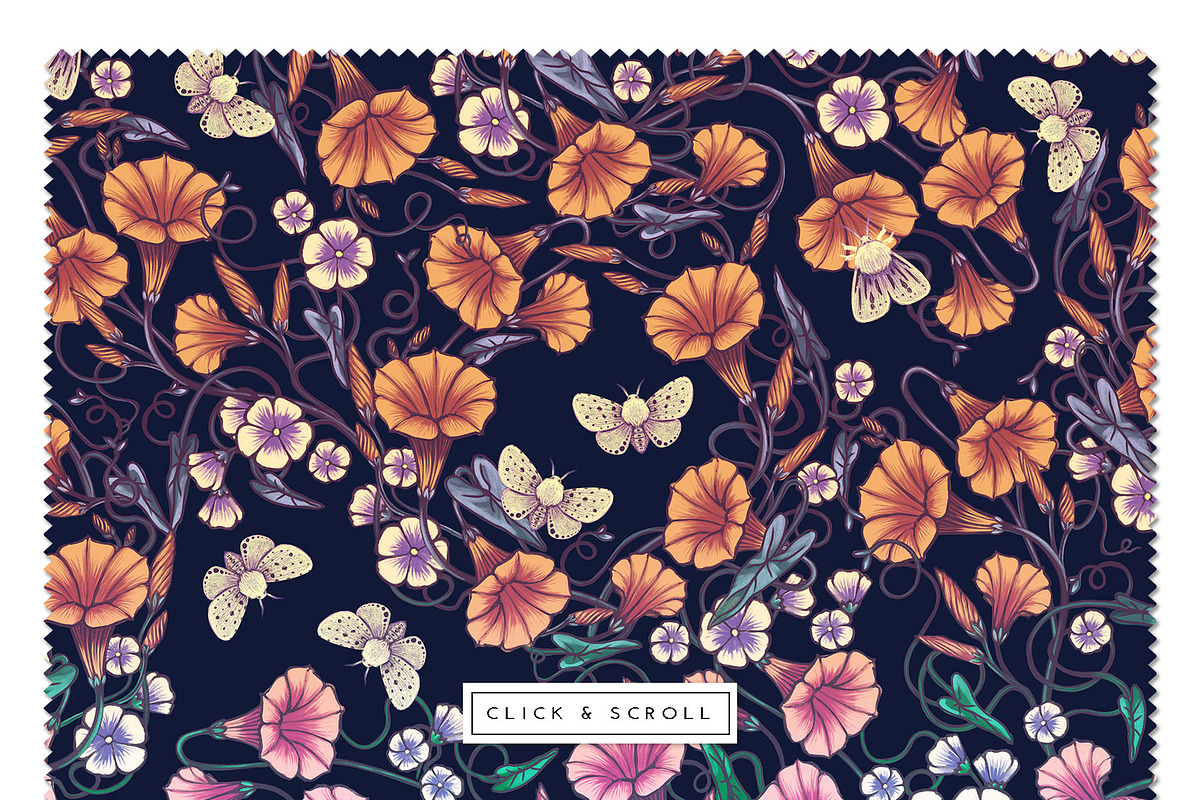 MOTHS — Dark Floral Patterns, a Decorative Illustration by Liiafis (Photo 4 of 8)