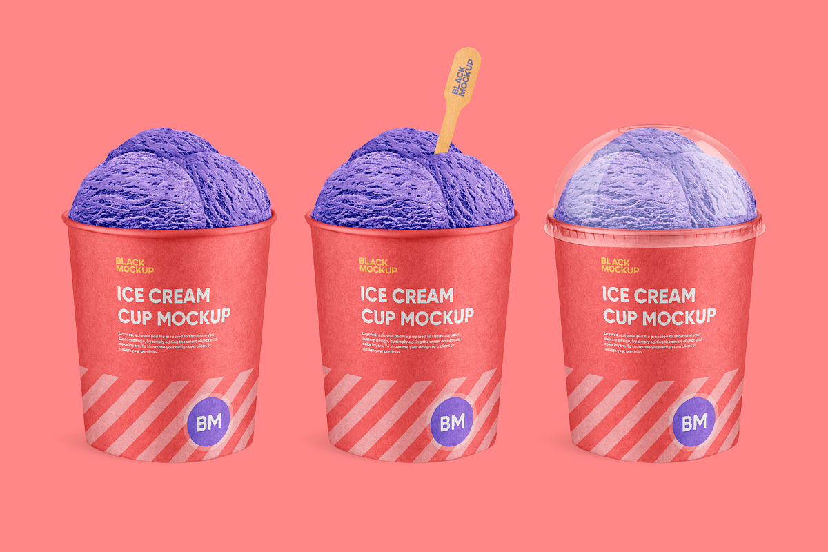 Ice cream cup mockup, a Cups & Container Mockup by BlackMockup (Photo 7 of 10)