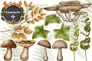 Forest Wonders Watercolor clipart, an Illustration by Happy Sloth Graphics (Thumbnail 6 of 16)