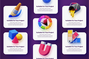 Graphic Designer Tools 3D Icons