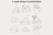 Cozy Cottagecore Quote Set, an Object Illustration by OREHOVKA (Thumbnail 2 of 4)