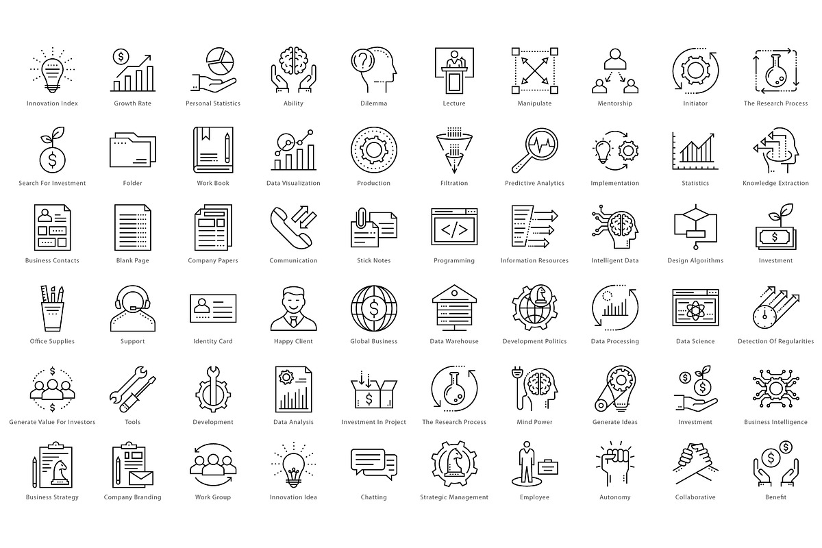 1270 Business Line Icons, an Outline Icon by Creative Stall (Photo 3 of 22)