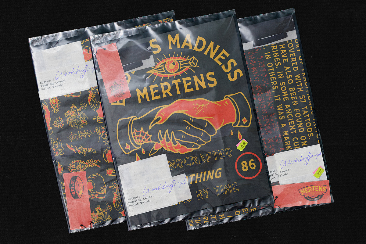 Mertens + Traditional Tattoo Extras, a Serif Font by goodsbyfloyd (Photo 11 of 12)