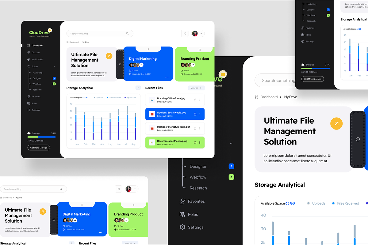 Manage Folder Admin Dashboard, an UI Kit Template by SquidPixey (Photo 5 of 5)