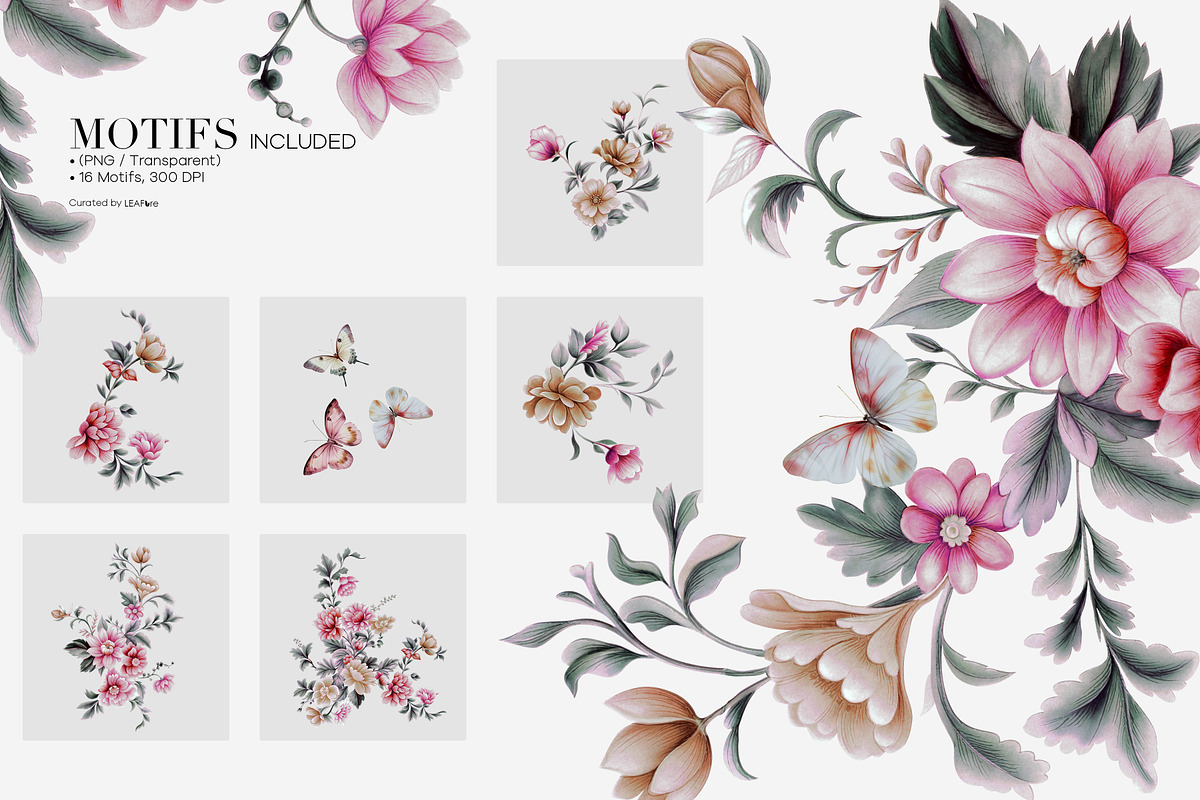 Victorian Reverie Watercolor Prints, a Pattern Graphic by LEAFure (Photo 6 of 9)
