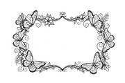 Butterfly Floral Frame SVG Bundle, an Illustration by Creativeshirt (Thumbnail 2 of 31)