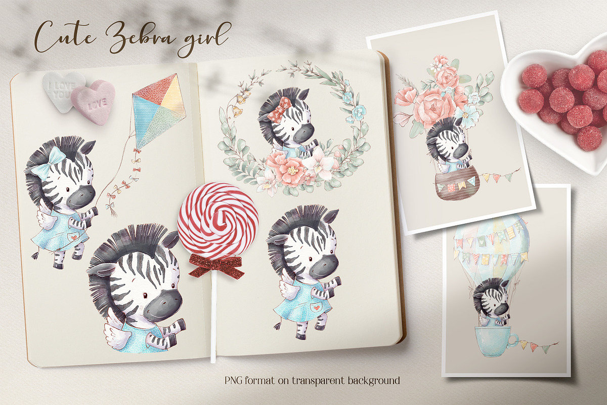 Cute Tropical animals clipart., an Animal Illustration by Yuliya Art (Photo 21 of 33)