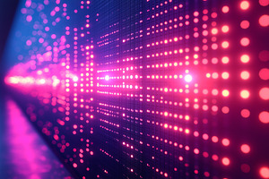A vibrant display of colorful LED lights, creating a mesmerizing digital patter, a Background Photo by ImageMir