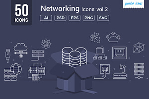 Networking Line Icons V2, an Outline Icon by Jumbo Icons
