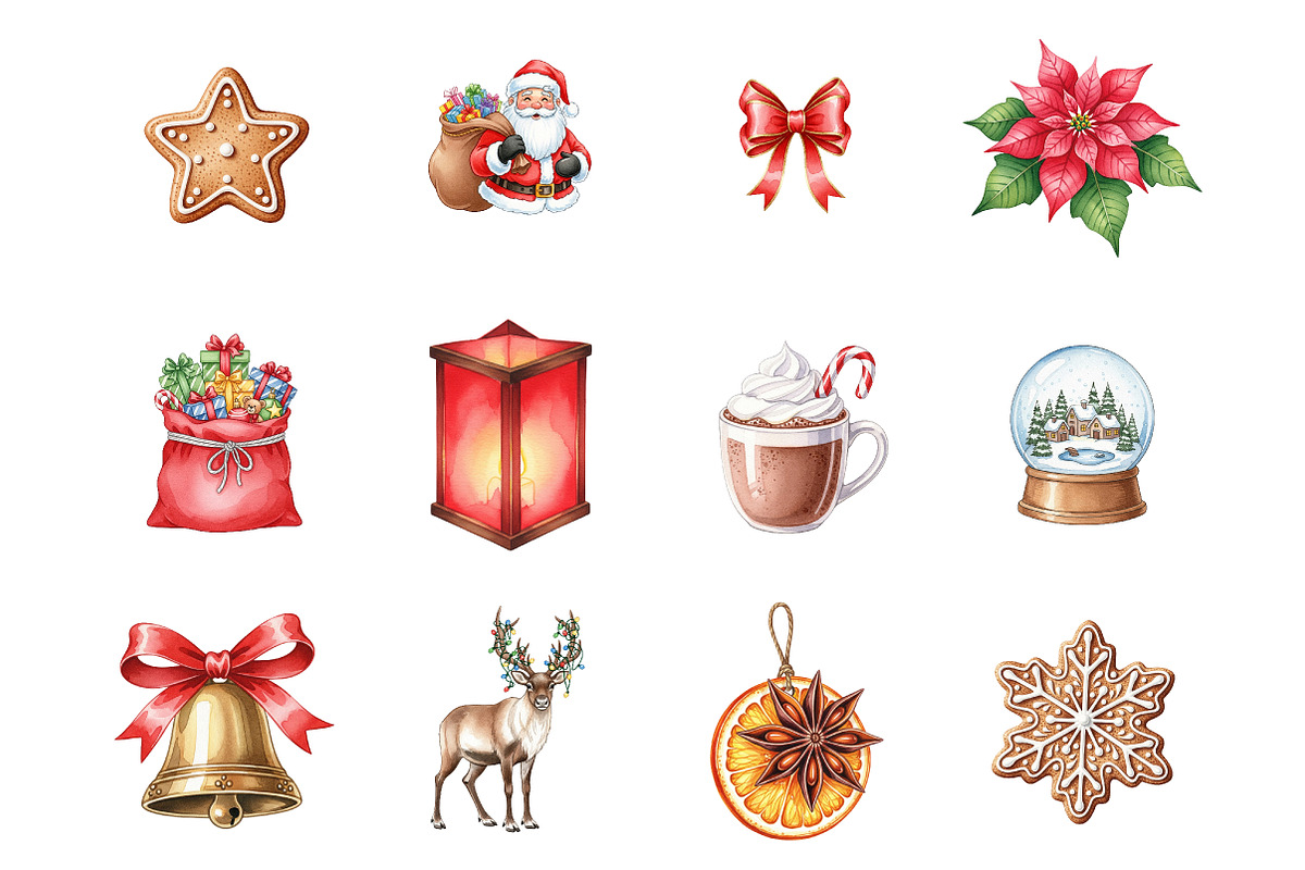 Happy Holidays Christmas Clipart PNG, an Illustration by SinaCreation (Photo 2 of 7)
