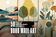 50 Boho Wall Art Midjourney Prompts, an Object Graphic by MadeByAI Studio (Thumbnail 1 of 5)