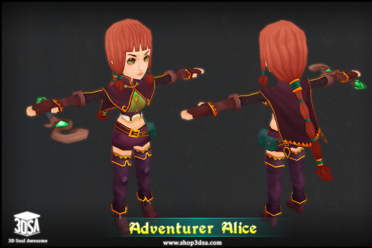 Adventurer Alice, a Characters & Person 3D Model by Meshtint Studio (Photo 5 of 5)