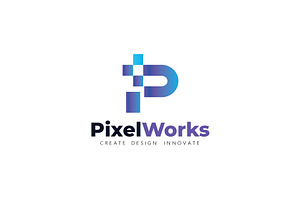PixelWorks Technology Logo Template