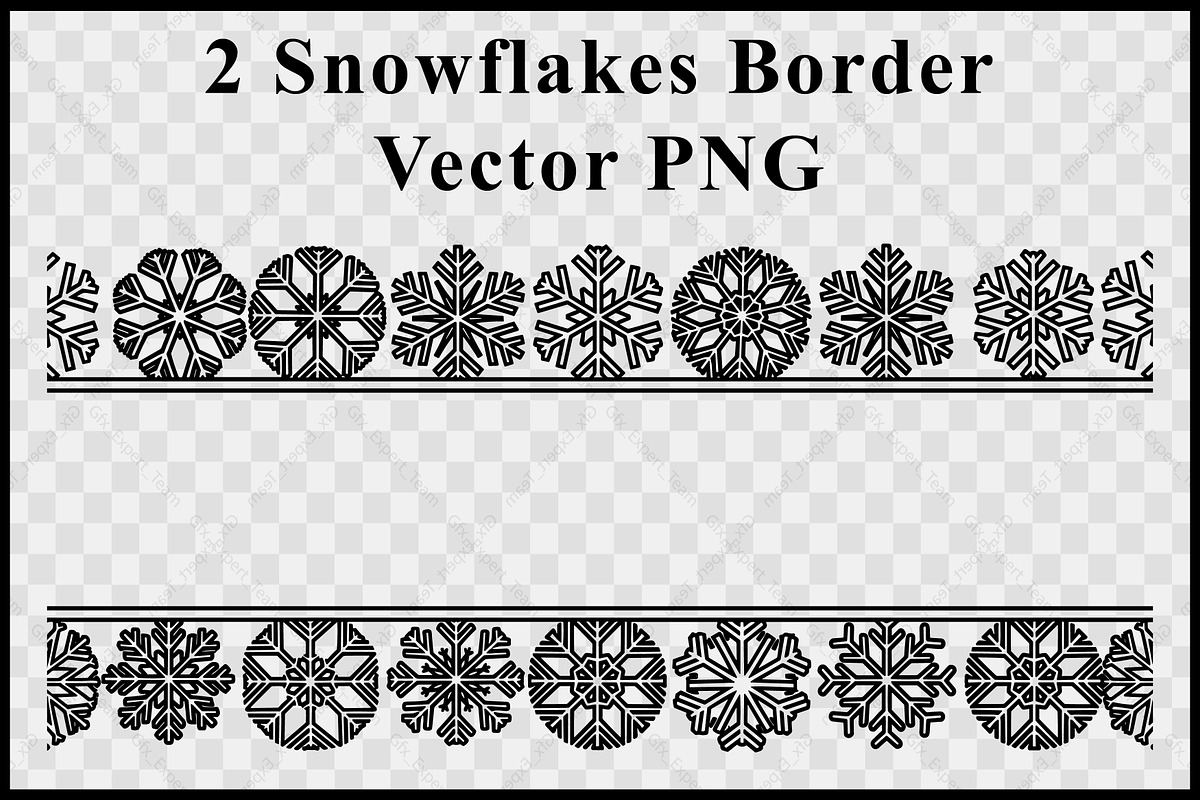 Snowflake Border SVG Clipart Vector, a Decorative Illustration by Gfx Expert Team (Photo 6 of 7)
