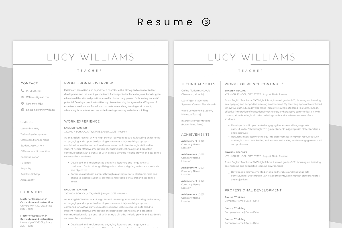 ATS Resume BUNDLE - Professional, a Resume Template by MondaySpark (Photo 6 of 10)