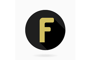 Fine Vector Flat Icon With Letter F, a Texture Graphic by FineArtStudio