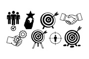 Business Goals Icon Set, an Illustration by designvectx (Thumbnail 3 of 3)