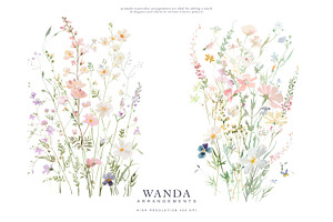 Watercolor Gentle Wildflower Clipart