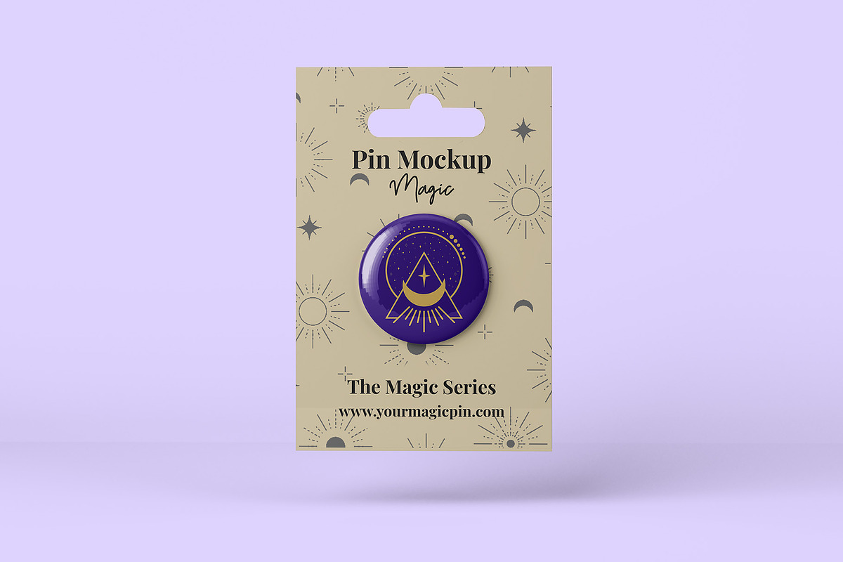 Pin Button Mockup - 8 Views, an Advertising Mockup by Illusiongraphic (Photo 2 of 23)