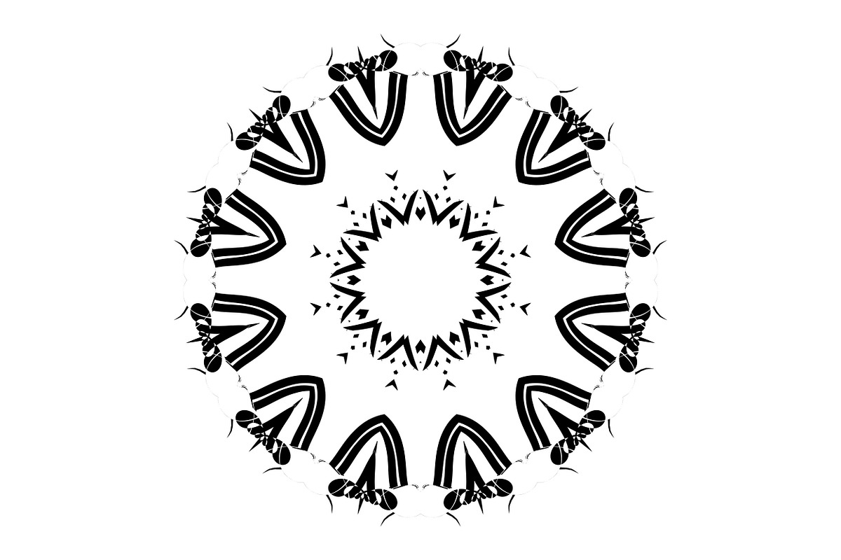 Black and White Mandala Patterns Set, a Decorative Illustration by NJ Himel (Photo 21 of 101)