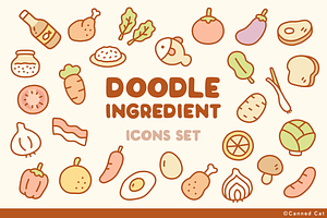Doodle Ingredient Icons Set, an Emoji Icon by Canned Cat
